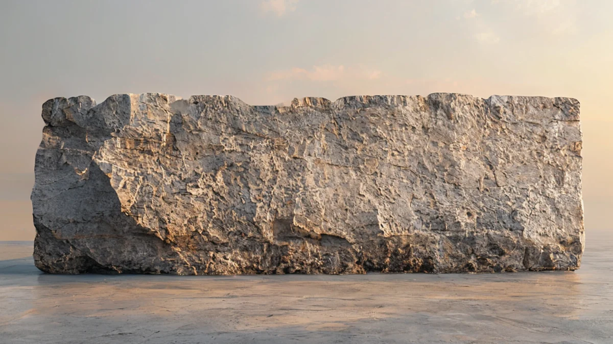Weathered stone wall showing signs of erosion and natural wear.