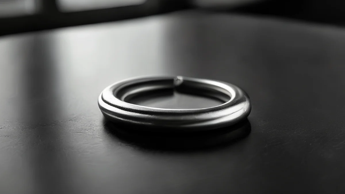 Metalen knopclasp met twee stekels, ontworpen voor het vastmaken van knopen op kleding.